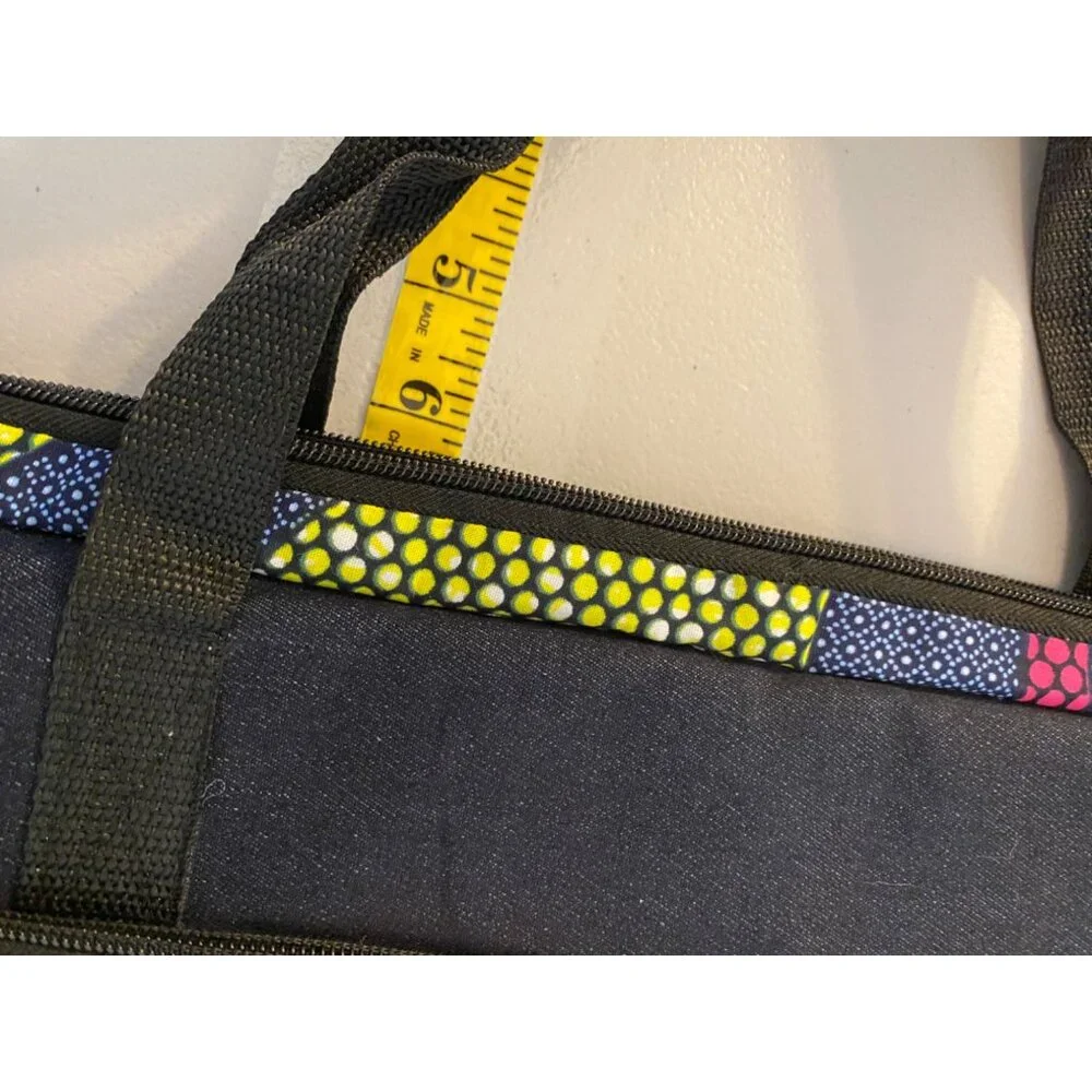 Village of Hope Off the Street Laptop Bag With Shoulder Strap Blue Yellow Pink